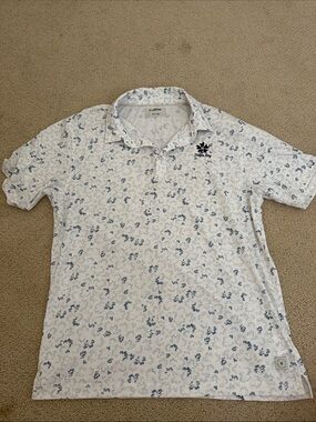 Linksoul White Polo with Blue Floral Print